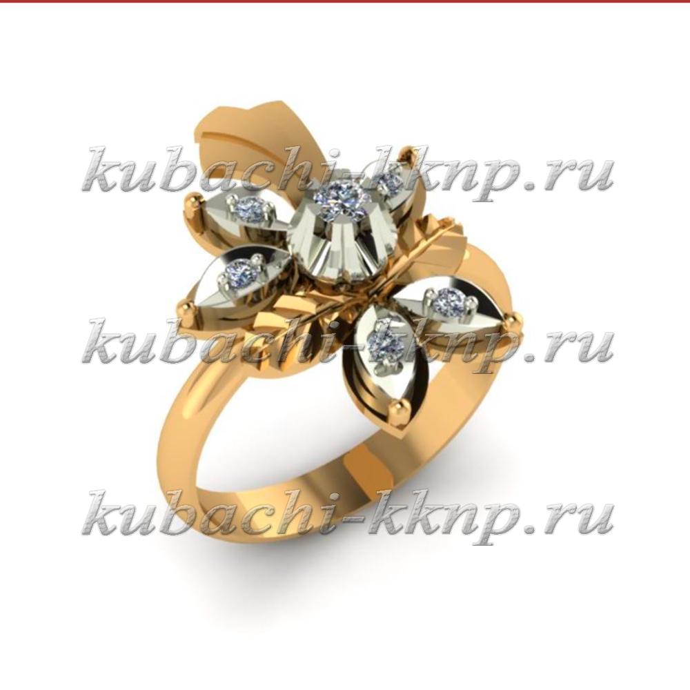 Интересное женское золотое кольцо, 00084r фото 1