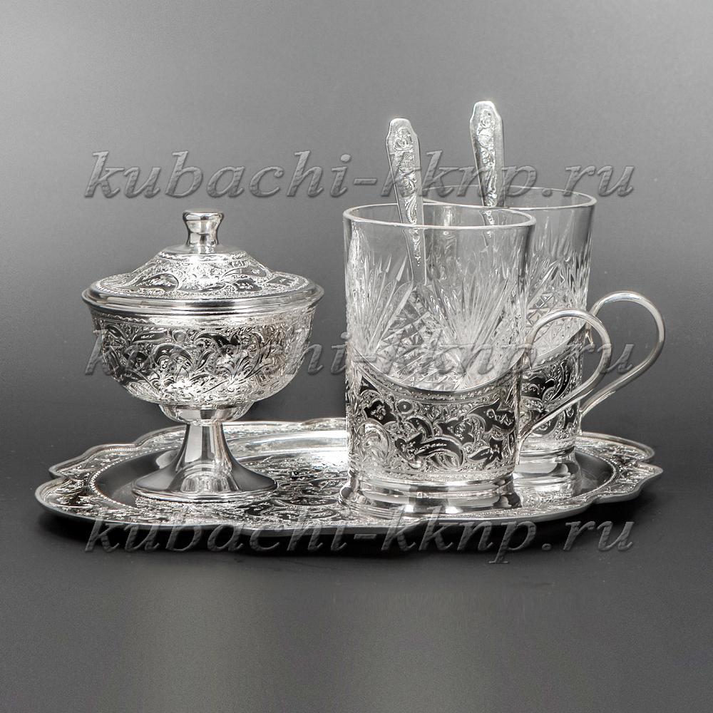 Чайный набор из серебра с гравировкой, чср001 фото 3