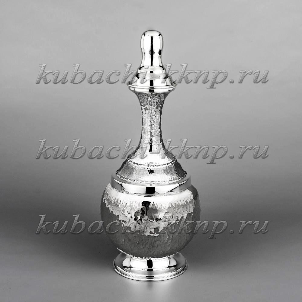 Серебрный графин для водки, виски и коньяка Мятый, ГР074 фото 1