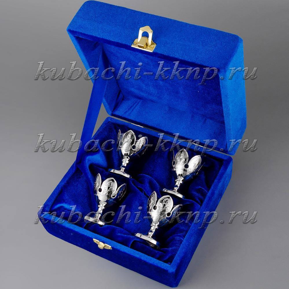 Набор из четырех серебряных пашотниц «Кубачи», 420373-4 фото 2
