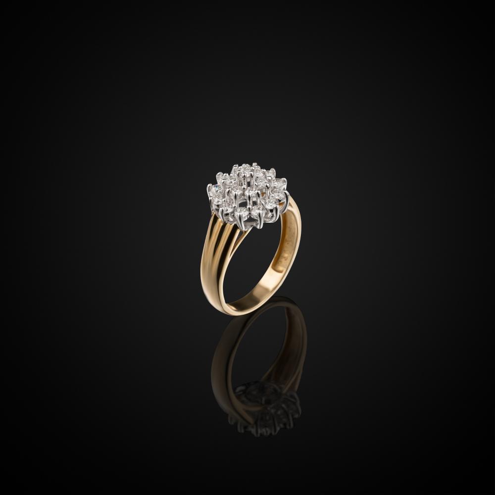 Золотое круглое кольцо с бриллиантами, ан562 фото 1