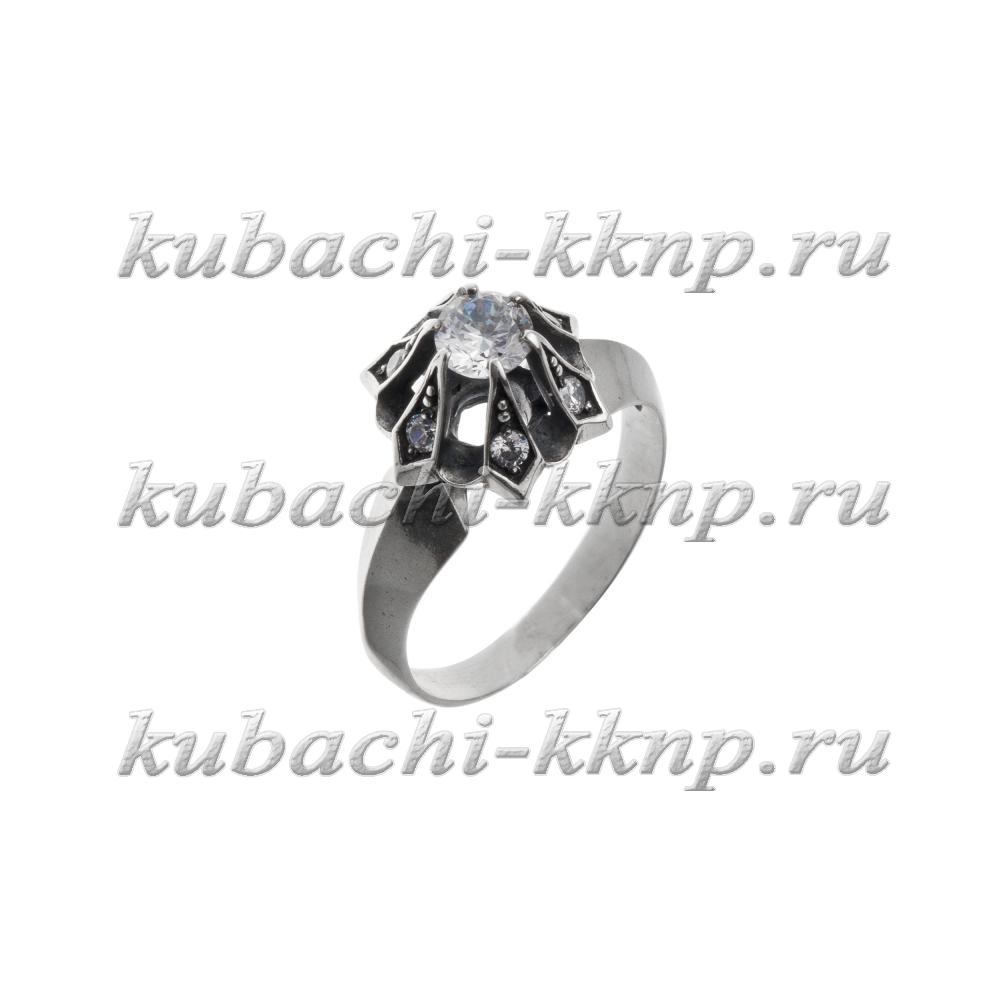 Кольцо из серебра Большой тюльпан, Ag-к74 фото 1