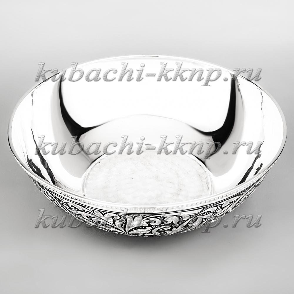 Серебряная тарелка «Краса», трк03 фото 3
