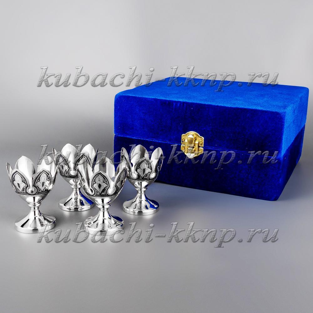 Набор из четырех серебряных пашотниц «Кубачи», 420373-4 фото 3
