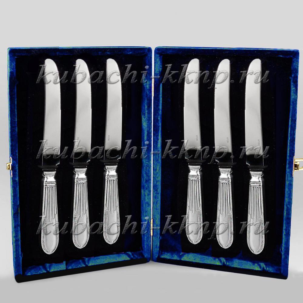 Набор больших серебряных столовых ножей Элегант, н011-6 фото 1