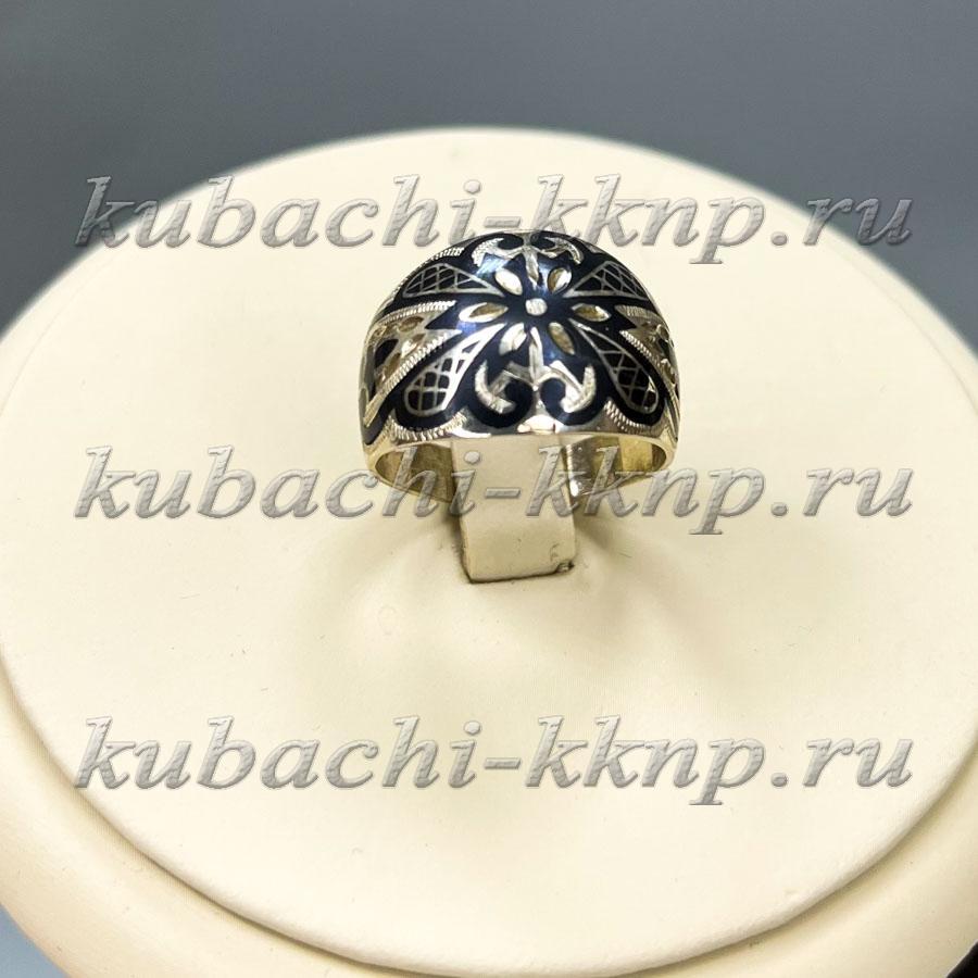 Серебряное кольцо с чернью Белла, к153 фото 1
