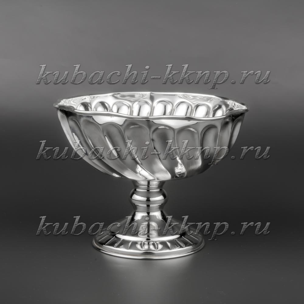 Серебряная ваза для печенья Волна, кф079а фото 2