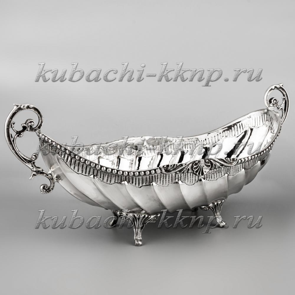 Серебряная конфетница - ладья «Волна», кф154 фото 2