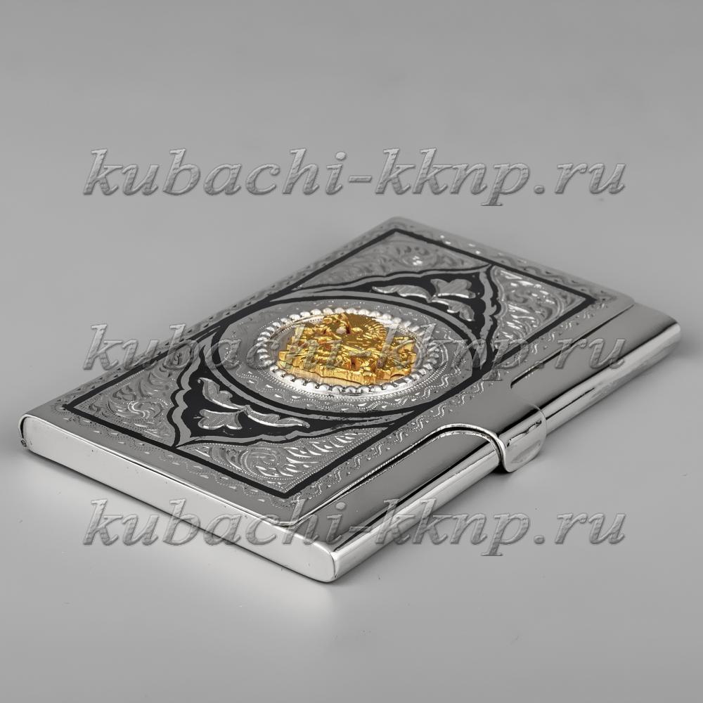 Серебряная визитница с гербом Имперская,  vzt05 фото 4