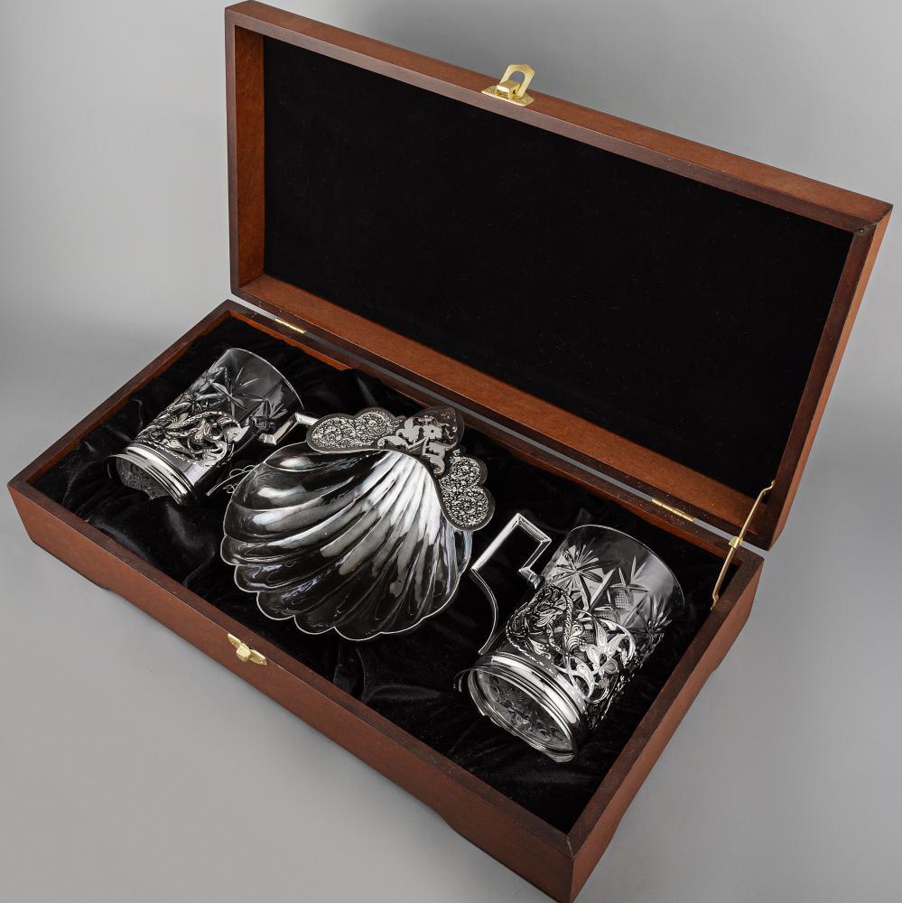 Чайный набор из серебра  «Грация», чср015 фото 1