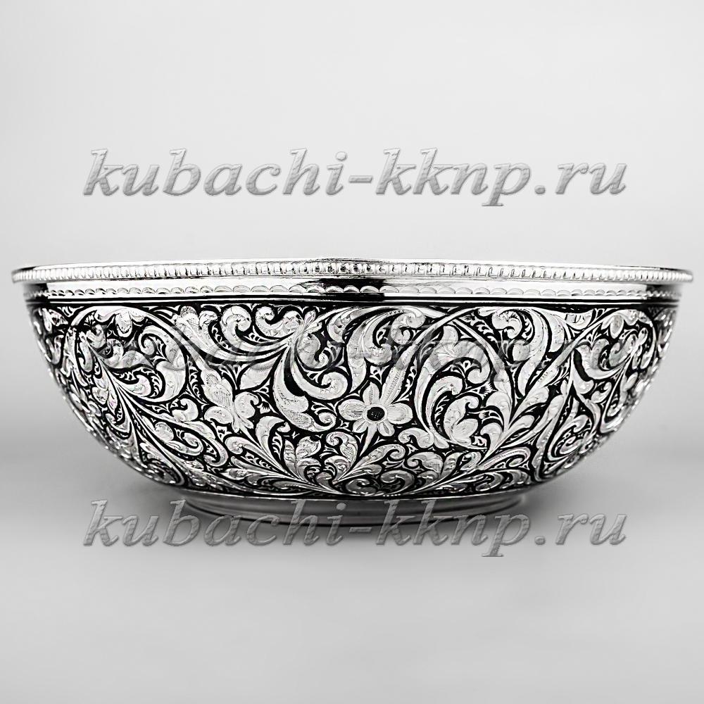 Серебряная тарелка «Краса», трк03 фото 2