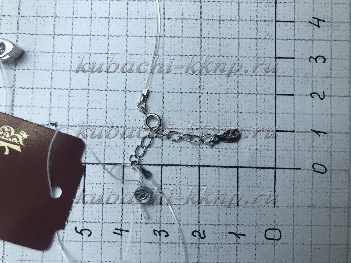 Серебряное колье-невидимка на леске Сердечко, подв239 фото 3