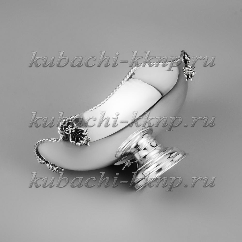 серебряная конфетница на ножке, кф097 фото 2
