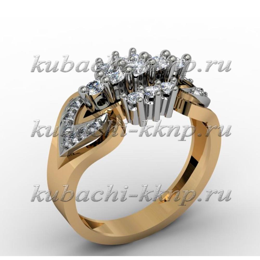 Золотое кольцо с фианитами Доброе, 10001r фото 1