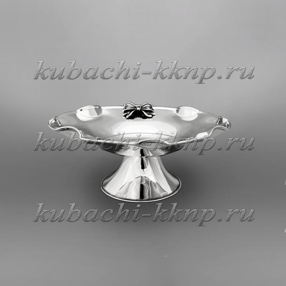 Небольшая серебряная конфетница Бантик, КФ218м фото 2