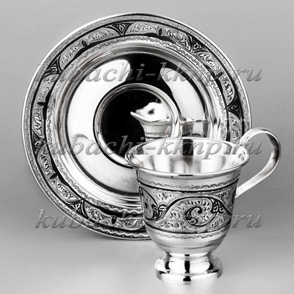 Серебряная чашка для кофе, чп003 фото 1