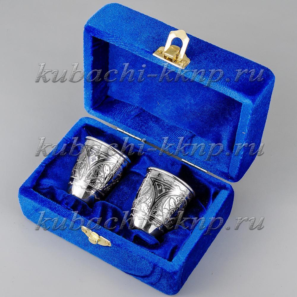 Набор серебряных стопок с арочным орнаментом «Двойка», 40 мл, нс014 фото 1