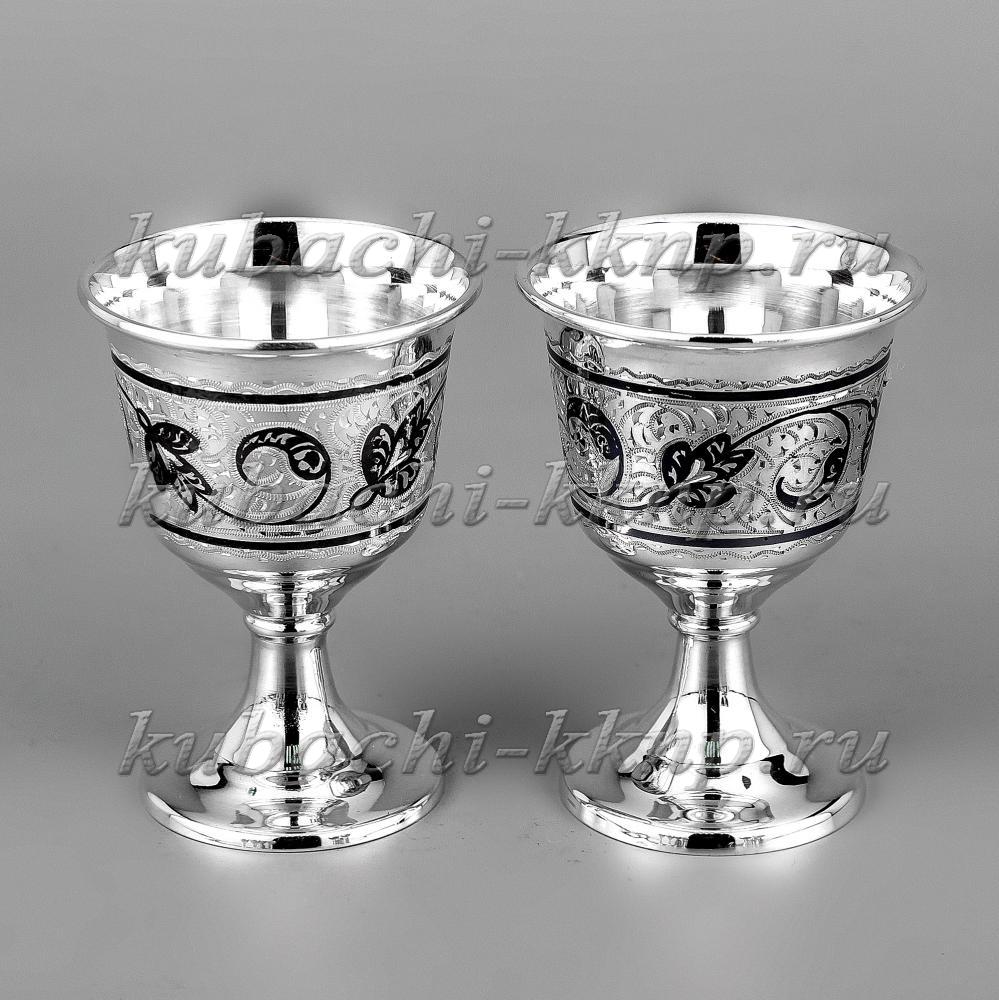 Набор серебряных рюмок с гравировкой «На двоих», 50 мл, р00023-2 фото 2