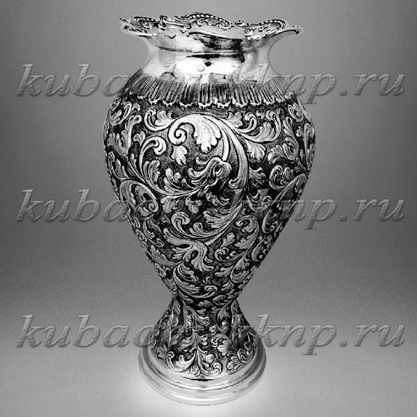 Большая серебряная ваза для цветов Венера, вз016 фото 1