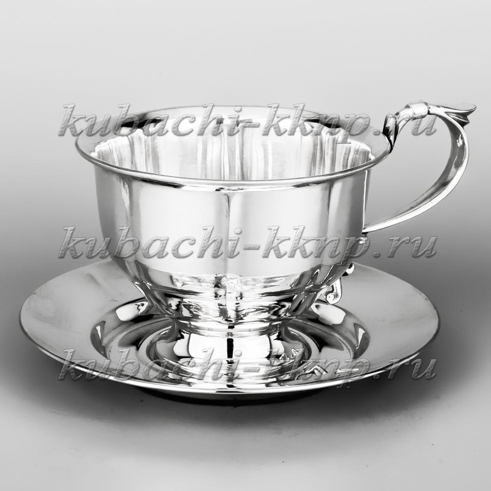 Серебряная чайная пара Глянцевая, чп02 фото 2