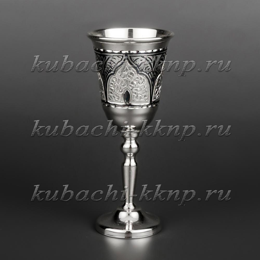 Серебряная рюмочка с красивым орнаментом, р00017 фото 1