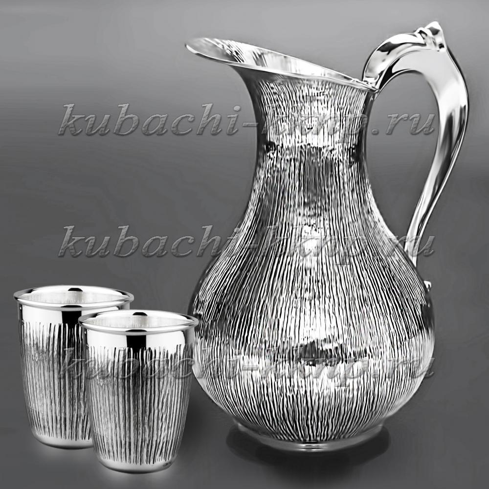 Серебряный набор с двумя стаканами для воды Антик, ндв041 фото 1