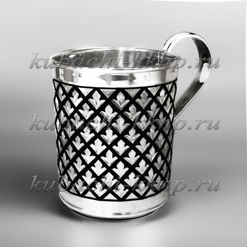Серебряная кружка для воды «Трилистник», кр093 фото 1