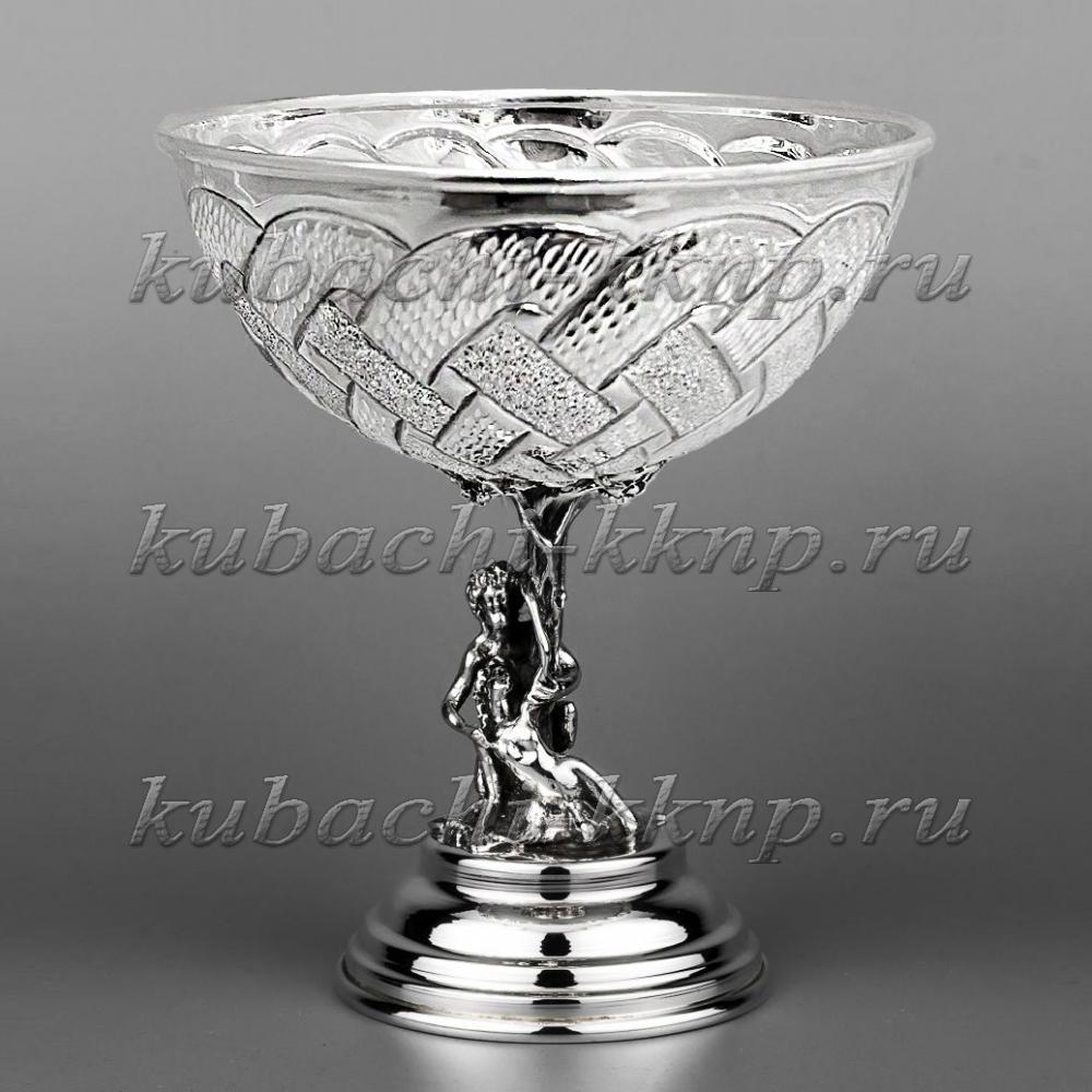 Серебряная вазочка - конфетница Новая грань, КФ194 фото 1
