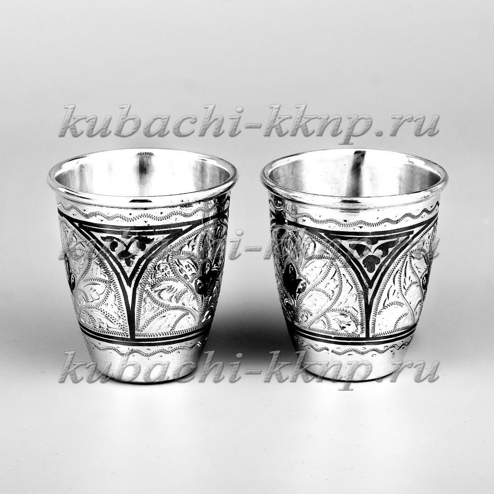 Набор серебряных стопок с арочным орнаментом «Двойка», 40 мл, нс014 фото 2