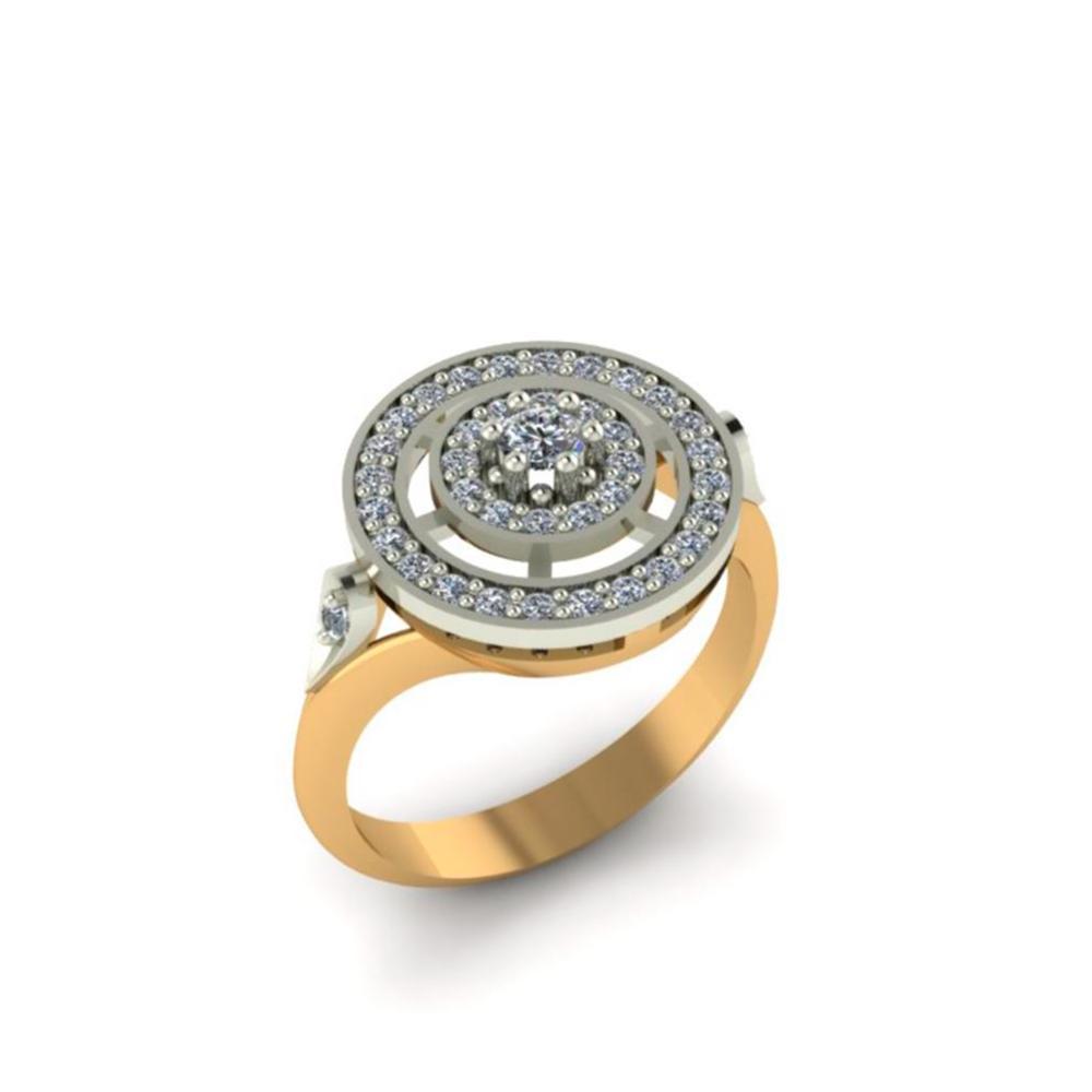 Золотое кольцо с фианитами Круглое, 00097r фото 1