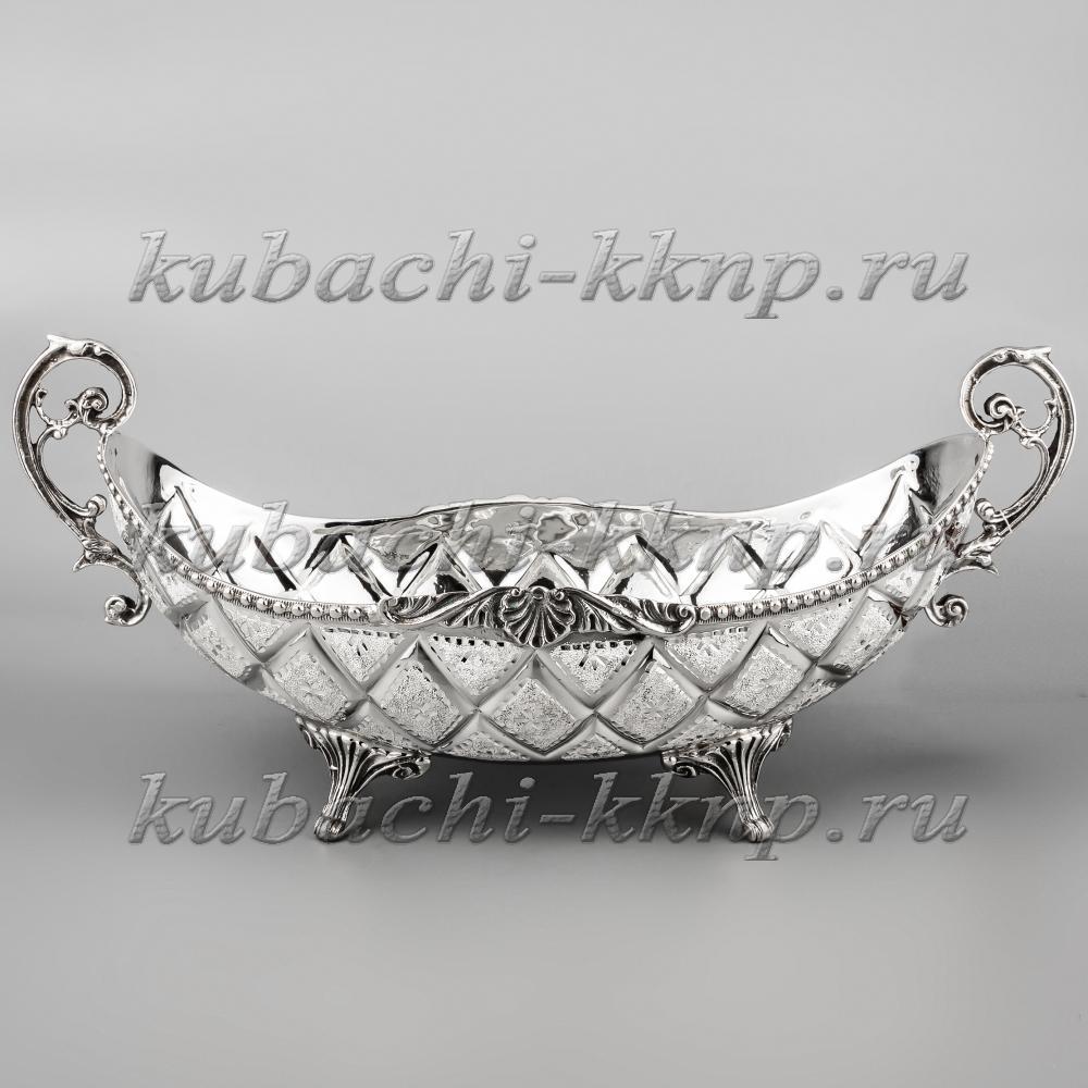 Серебряная конфетница - ладья «Лазер», кф151 фото 1