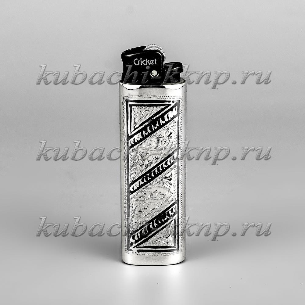 Серебряная зажигалка с гравировкой, заж013 фото 1