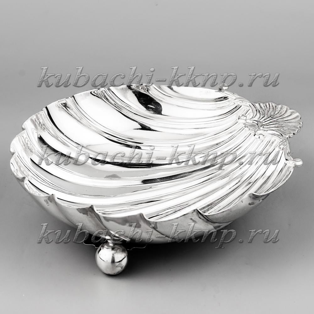 Серебряная икорница - конфетница, ик024 фото 1