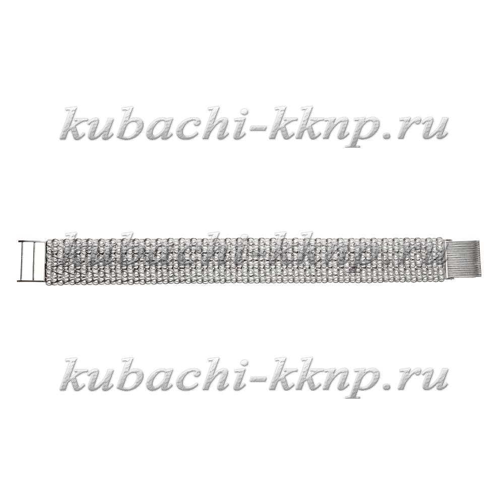 Широкий браслет из серебра (мягкий) , Ag-бр11 фото 1
