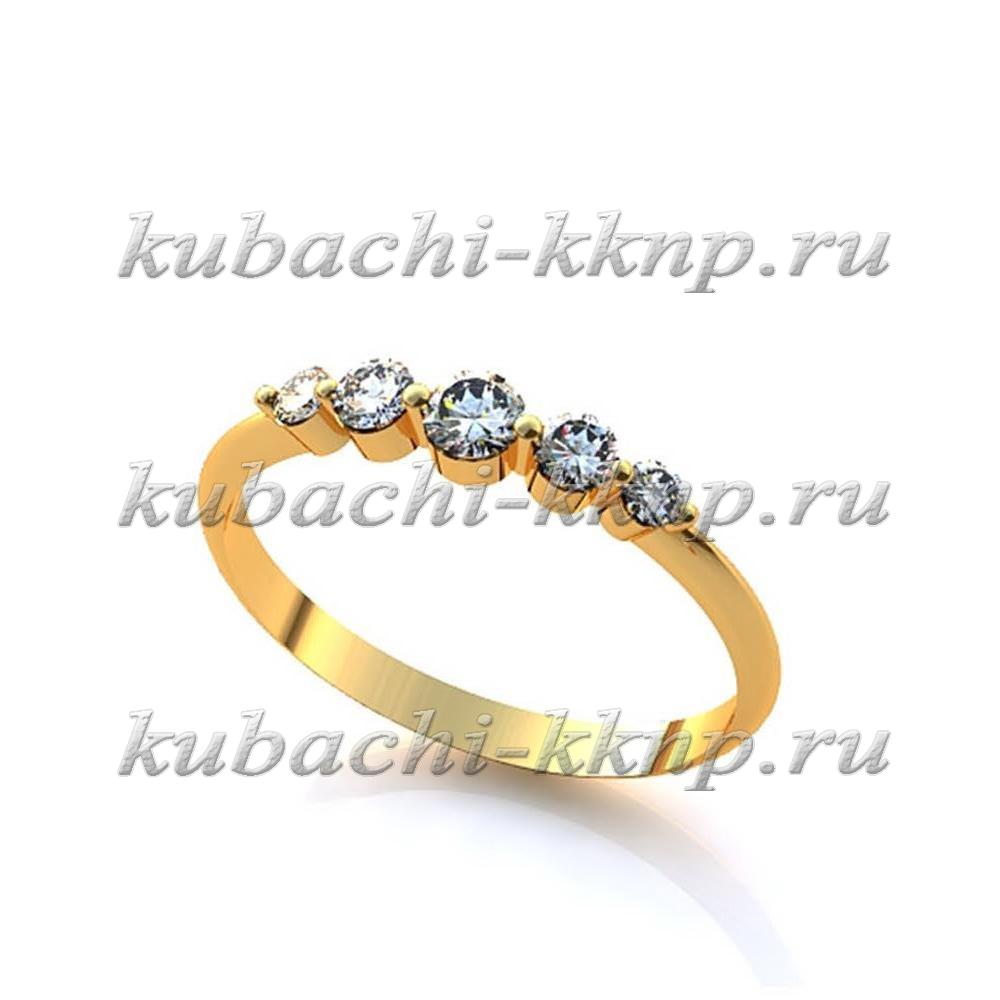 Нежное кольцо из лимонного золота, Yuv - 402 фото 1