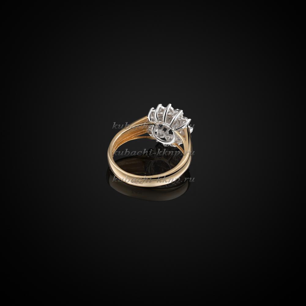 Золотое круглое кольцо с бриллиантами, ан562 фото 2