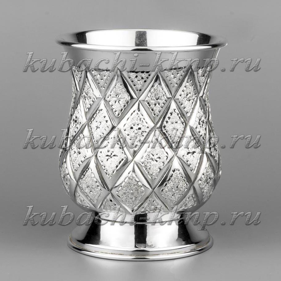 Большой серебряный кубачинский стакан, ст24 фото 1