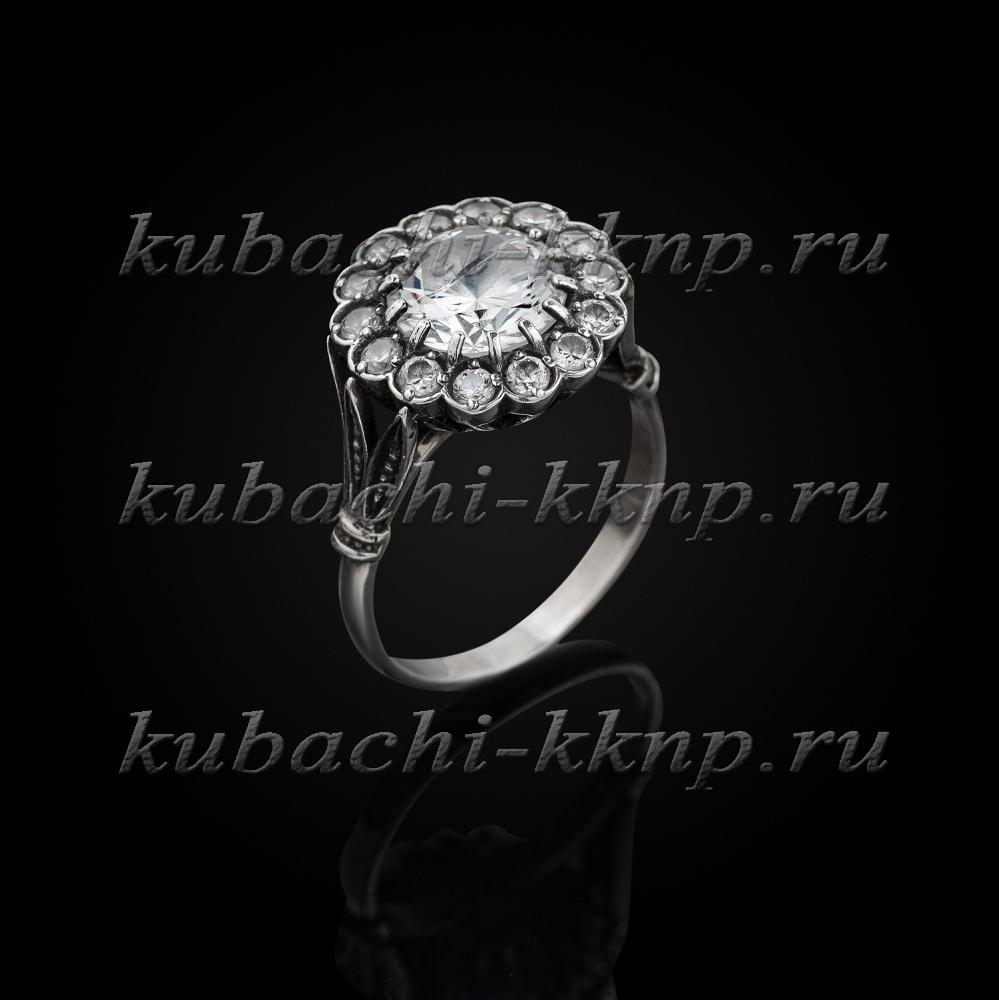 Кольцо из серебра Кубачинская роза, Ag-к100 фото 1