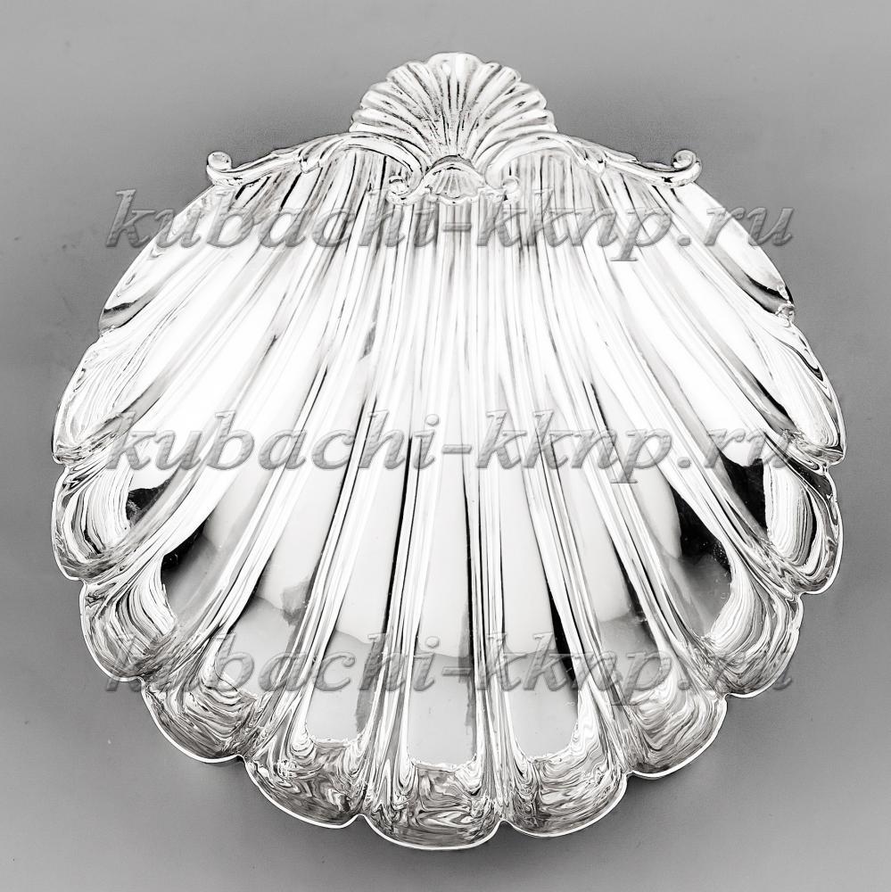 Серебряная икорница - конфетница, ик024 фото 2