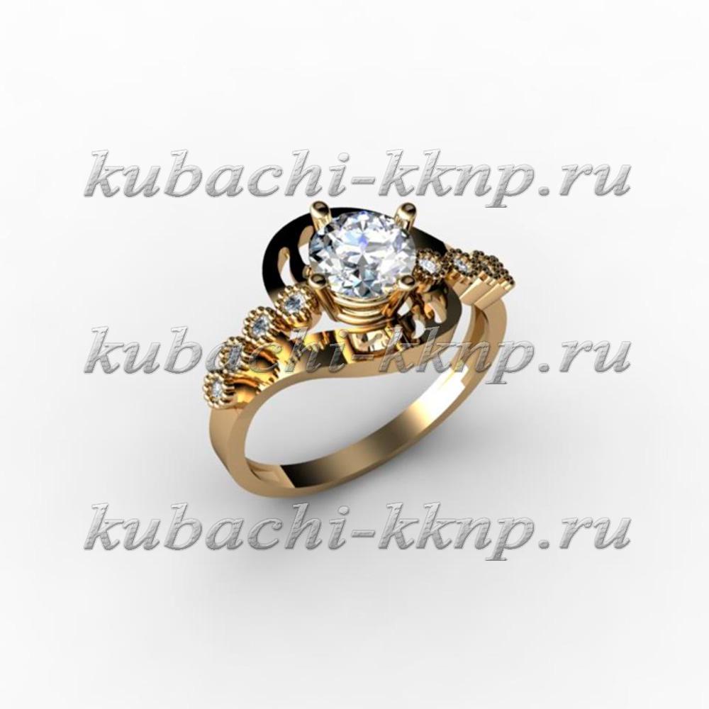 Оригинальное женское золотое кольцо, 00041r фото 1
