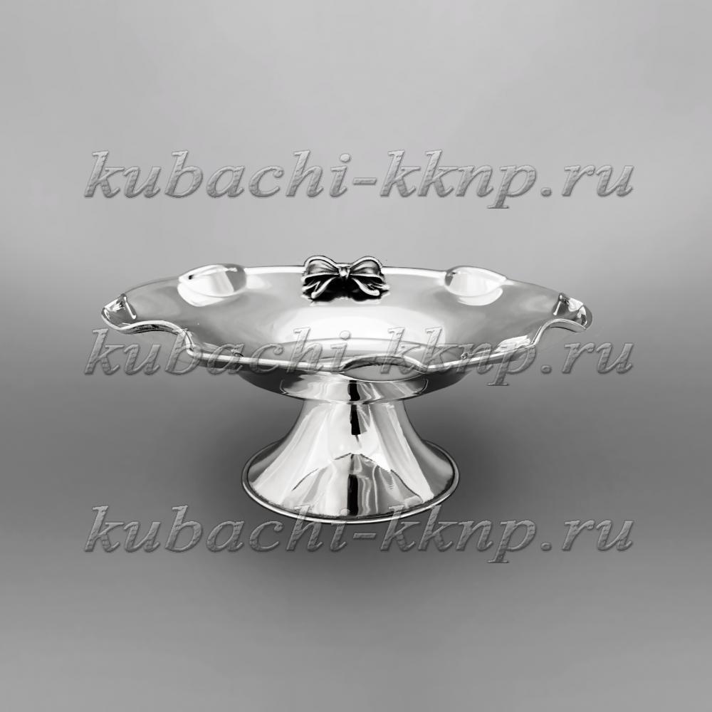 Оригинальная серебряная конфетница Бантик, КФ218ср фото 2