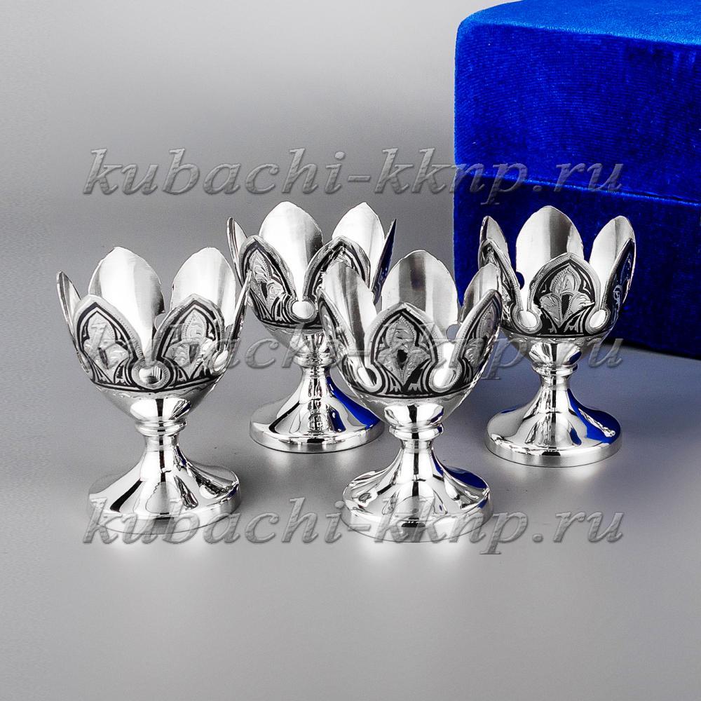 Набор из четырех серебряных пашотниц «Кубачи», 420373-4 фото 1