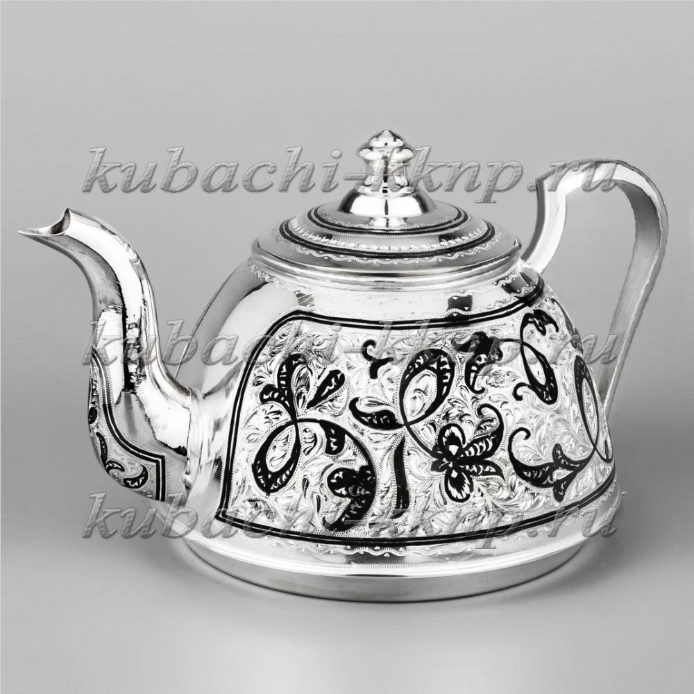 Заварочный чайник из серебра, ЧН054 фото 1