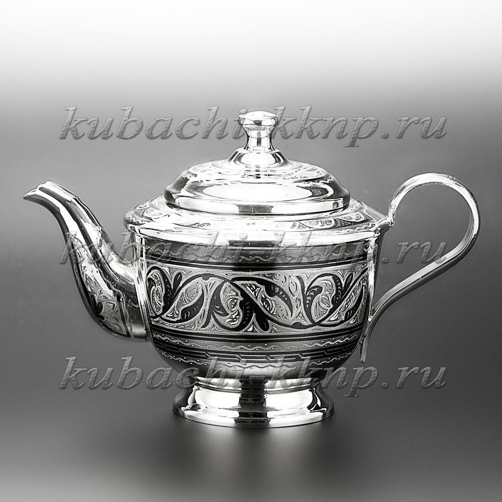 Серебряный заварочный чайник, чн0001 фото 1
