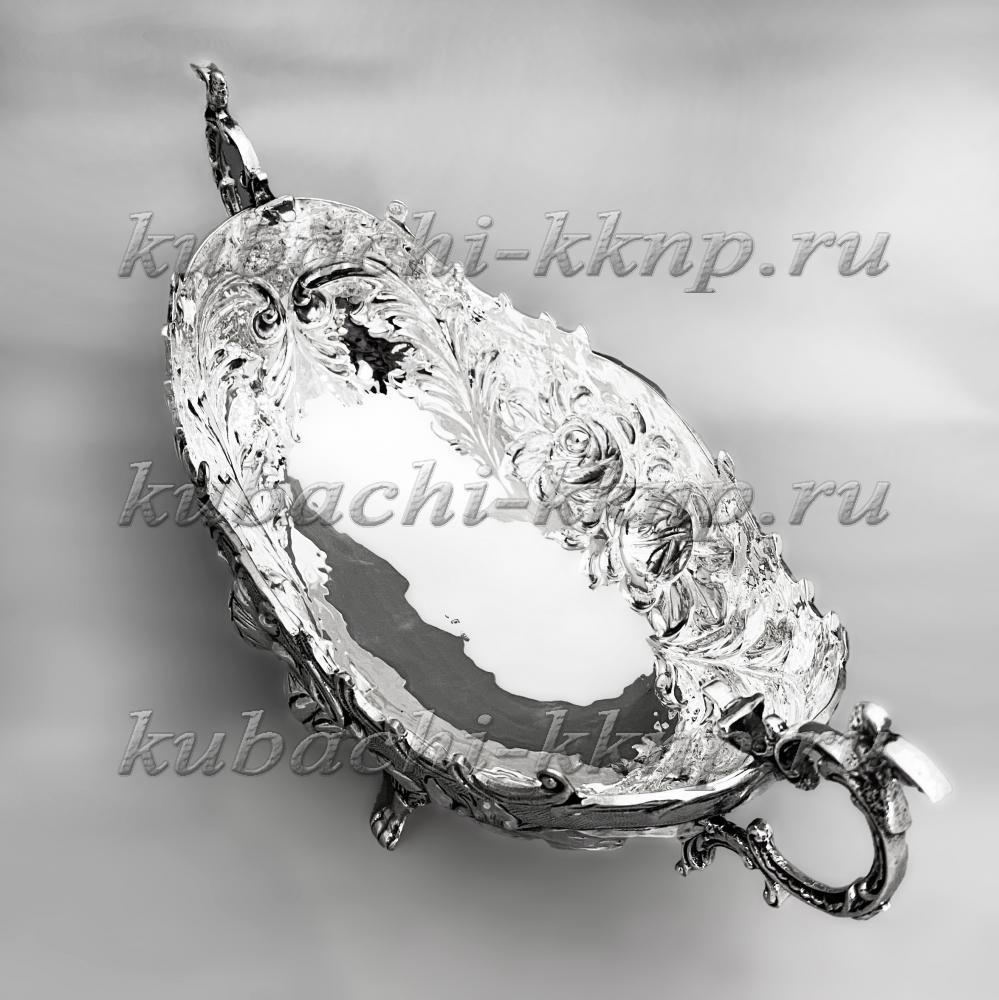 Серебряная конфетница Птички, КФ220 фото 2