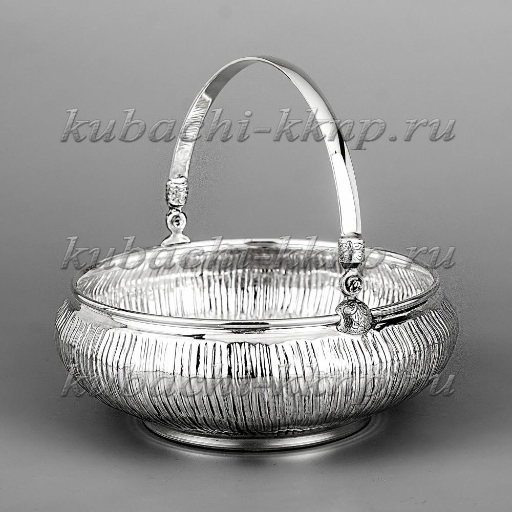 Серебряная конфетница «Антик», кф131 фото 1