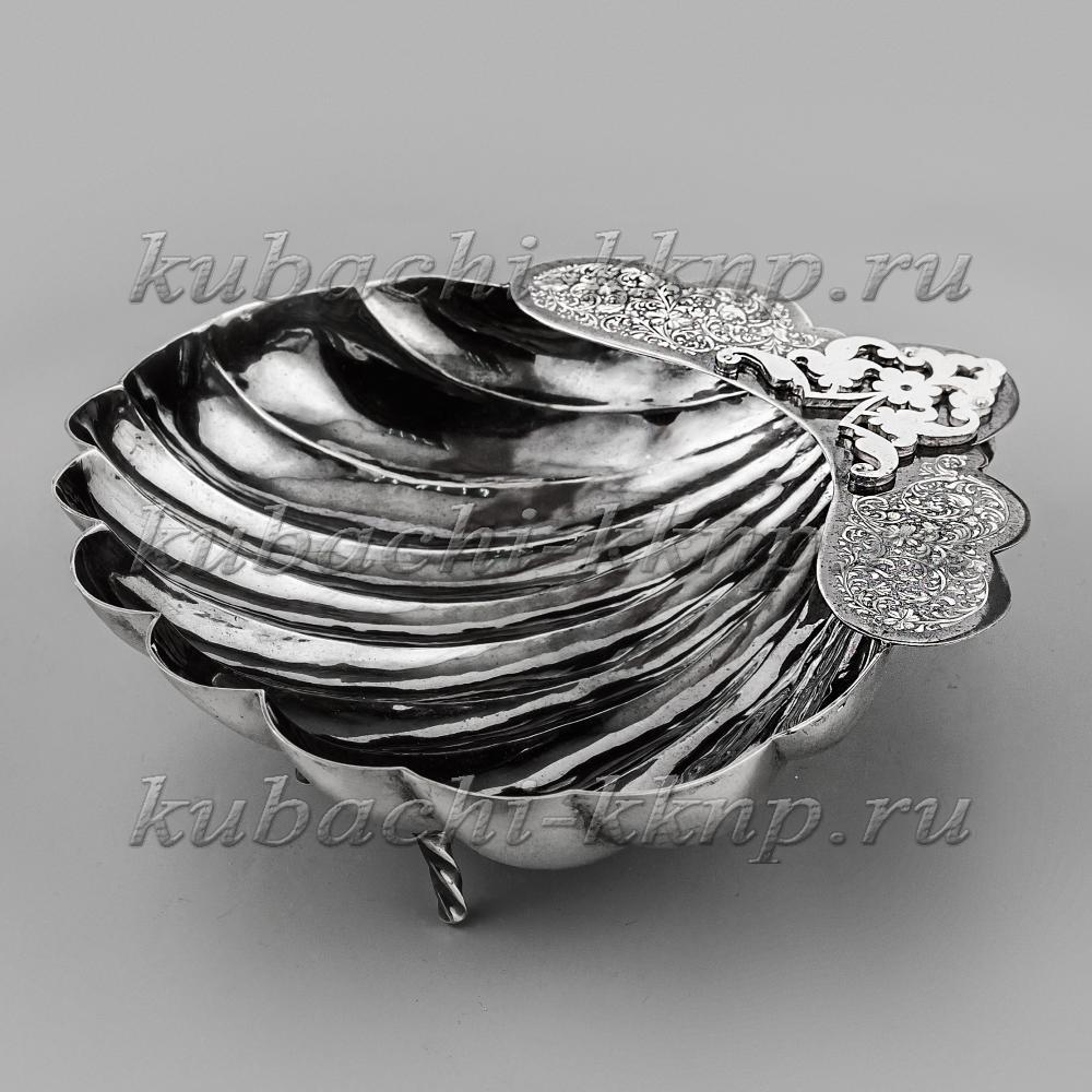 Серебряная икорница «Грация», ик021ч фото 1