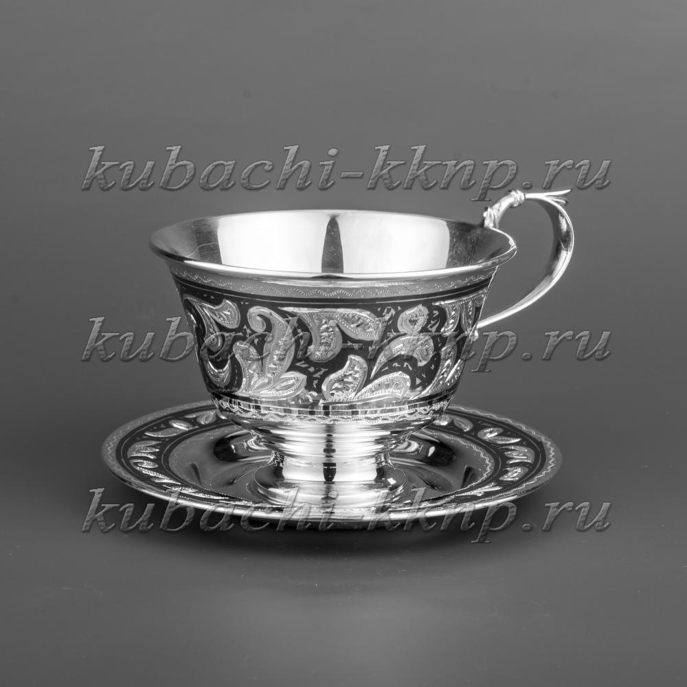 Серебряный чайная пара для чая или на подарок, чп014 фото 1
