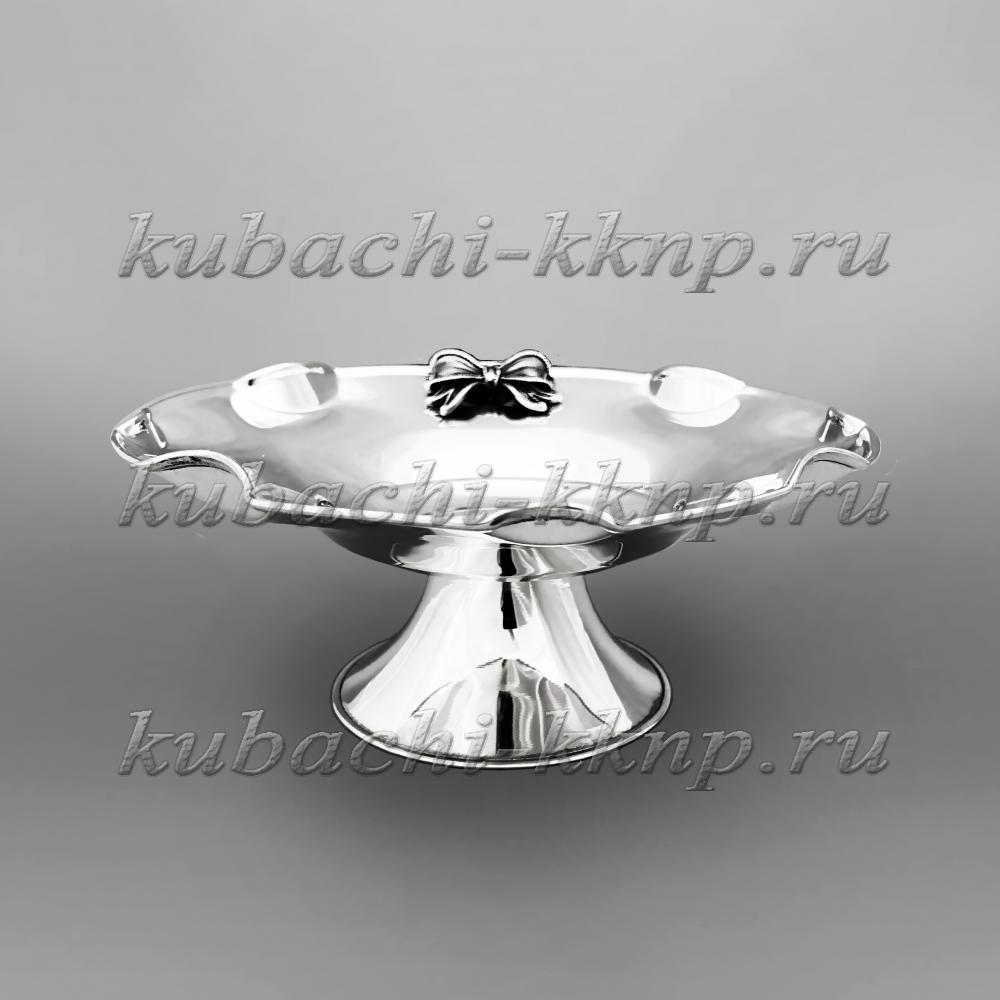 Необычная серебряная конфетница Бантик, КФ218б фото 2