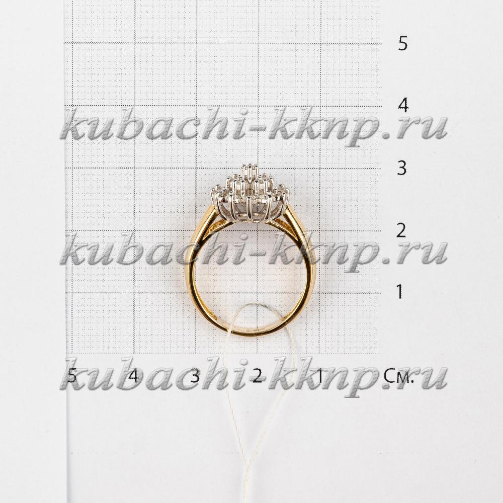 Золотое круглое кольцо с бриллиантами, ан562 фото 4